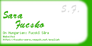 sara fucsko business card